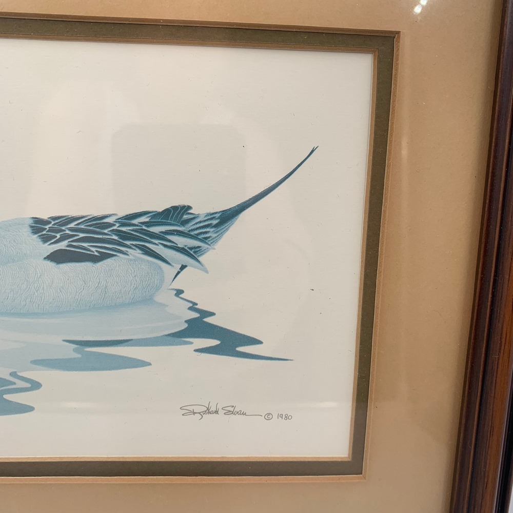 Vintage 1980 Richard Sloan Pintail Ducks Framed Print Isaiah 26:3 Scripture Art - Picture 4 of 6